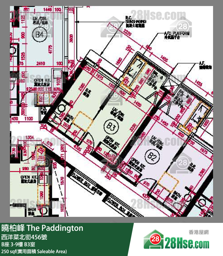 曉柏峰 B座9樓 B3室 平面圖