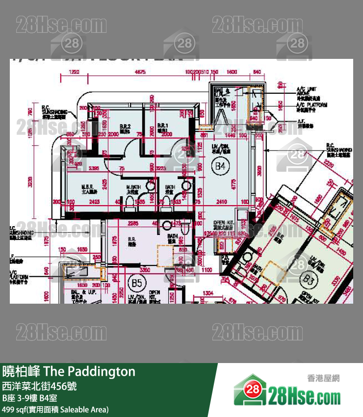 曉柏峰 B座9樓 B4室 平面圖