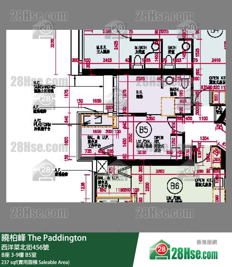 曉柏峰 B座9樓 B5室 平面圖