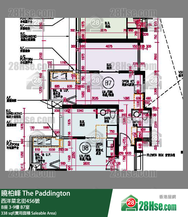 曉柏峰 B座9樓 B7室 平面圖
