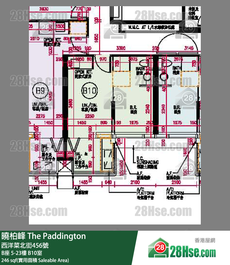 曉柏峰 B座22樓 B10室 平面圖
