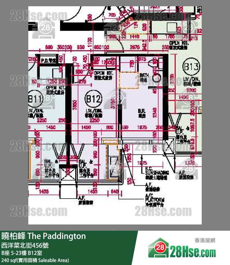 曉柏峰 B座12樓 B12室 平面圖