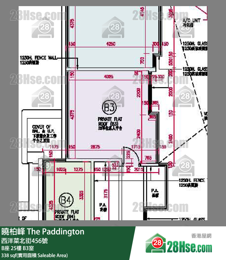 曉柏峰 B座25樓 B3室 平面圖
