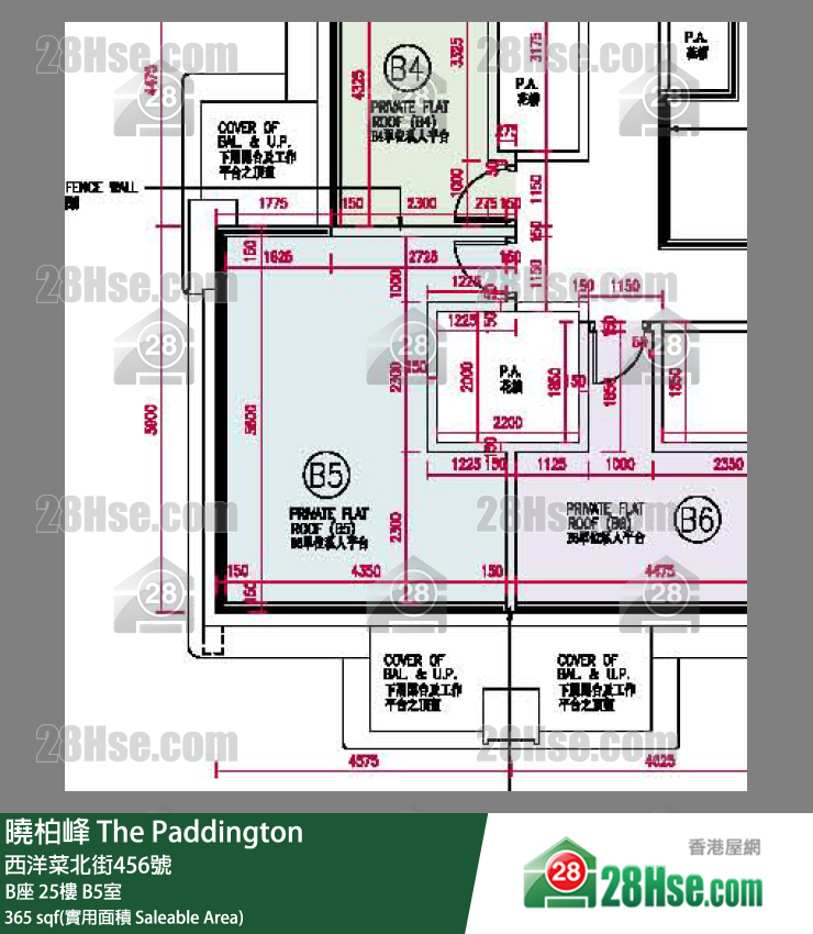曉柏峰 B座25樓 B5室 平面圖