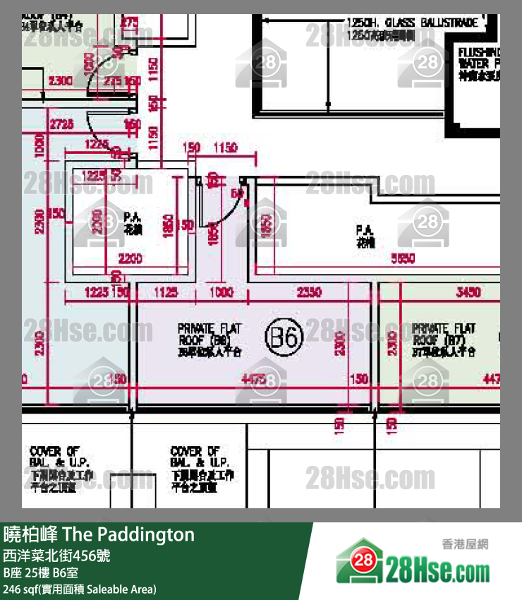 曉柏峰 B座25樓 B6室 平面圖
