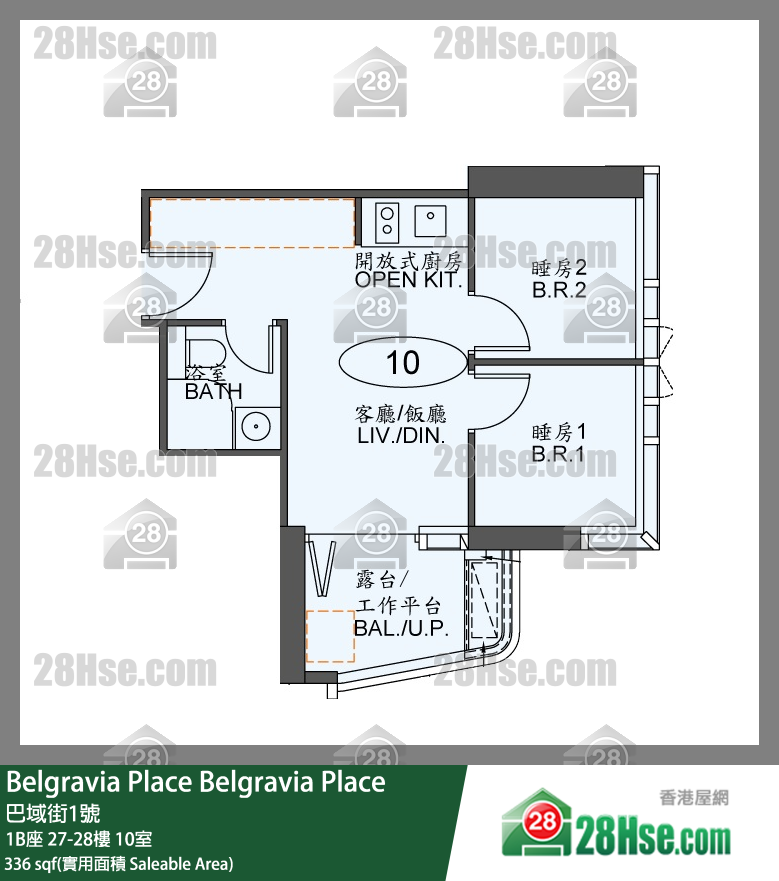 Belgravia Place 单位平面图(由 28Hse 提供)