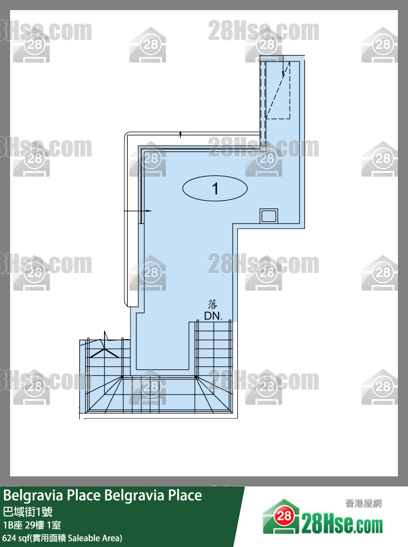 Belgravia Place 单位平面图(由 28Hse 提供)