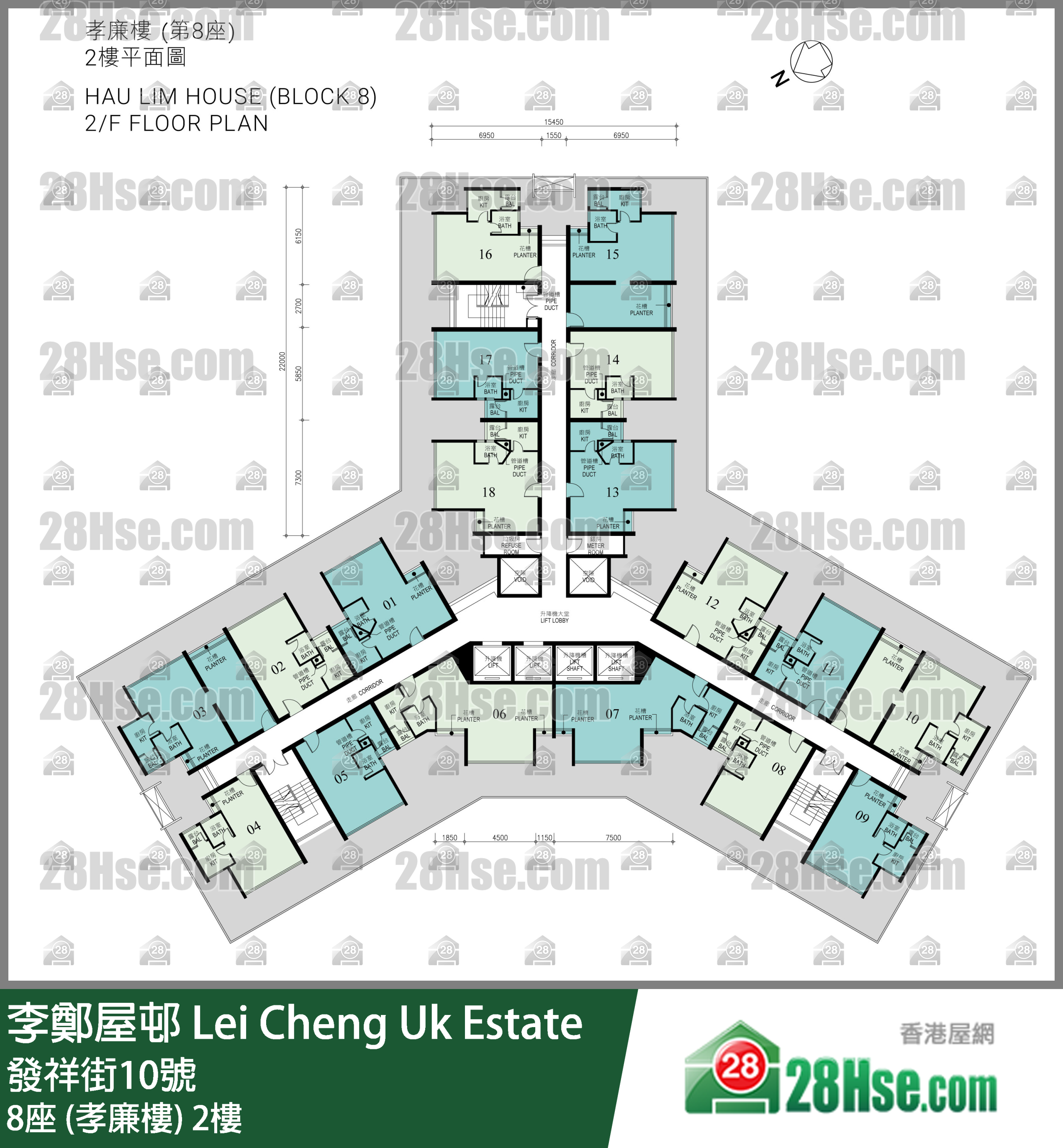 8座 (孝廉樓) 2樓 平面圖