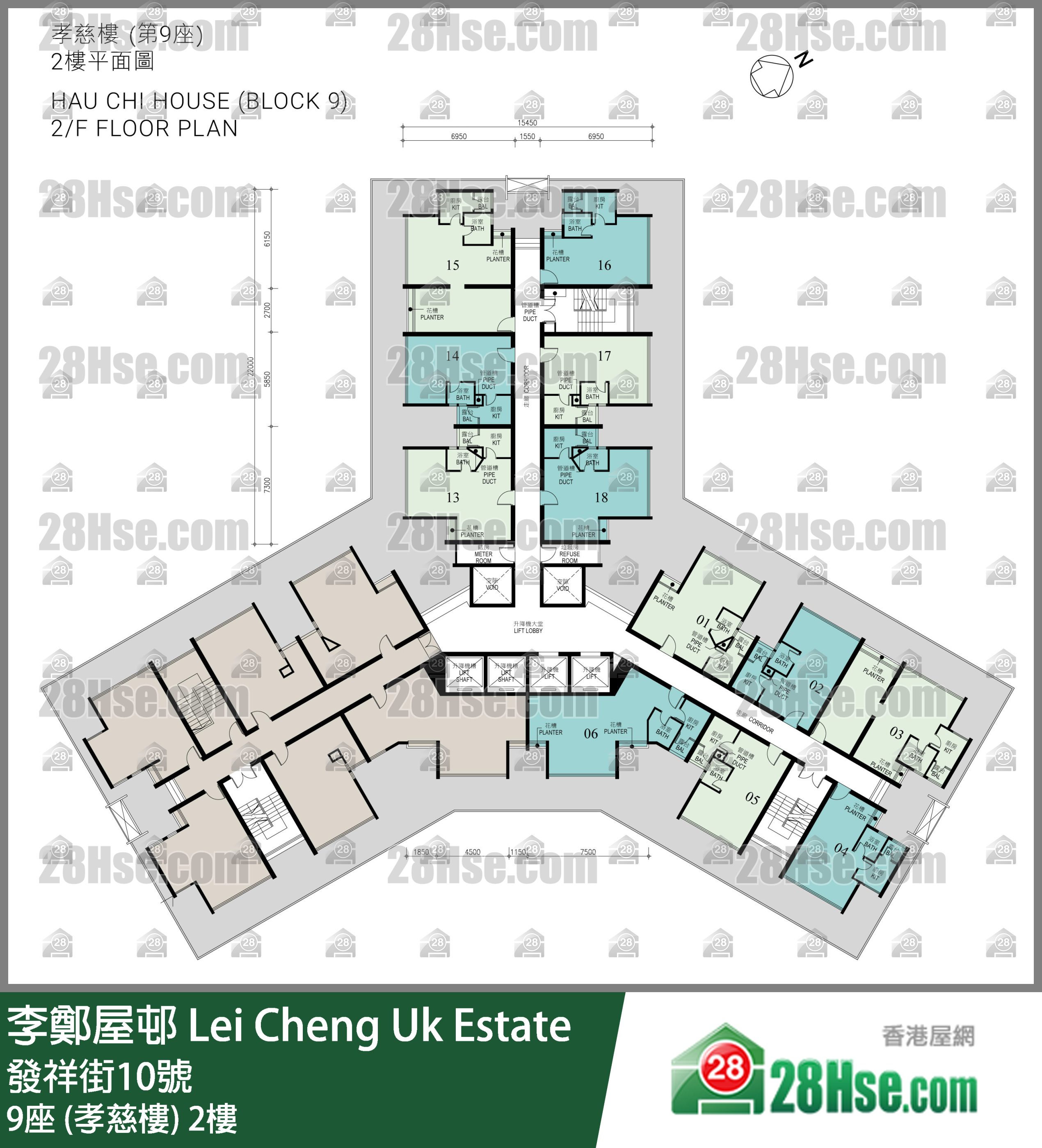 9座 (孝慈樓) 2樓 平面圖