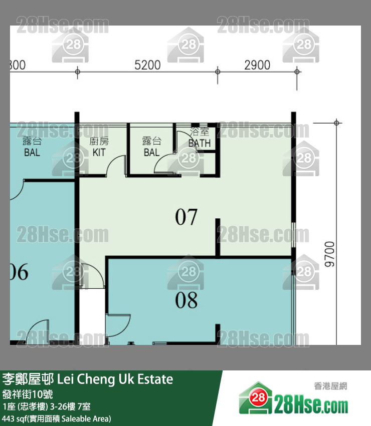 李鄭屋邨 1座 (忠孝樓)18樓 7室 平面圖