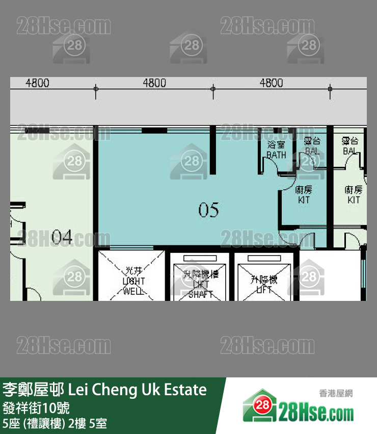 李鄭屋邨 5座 (禮讓樓)2樓 5室 平面圖