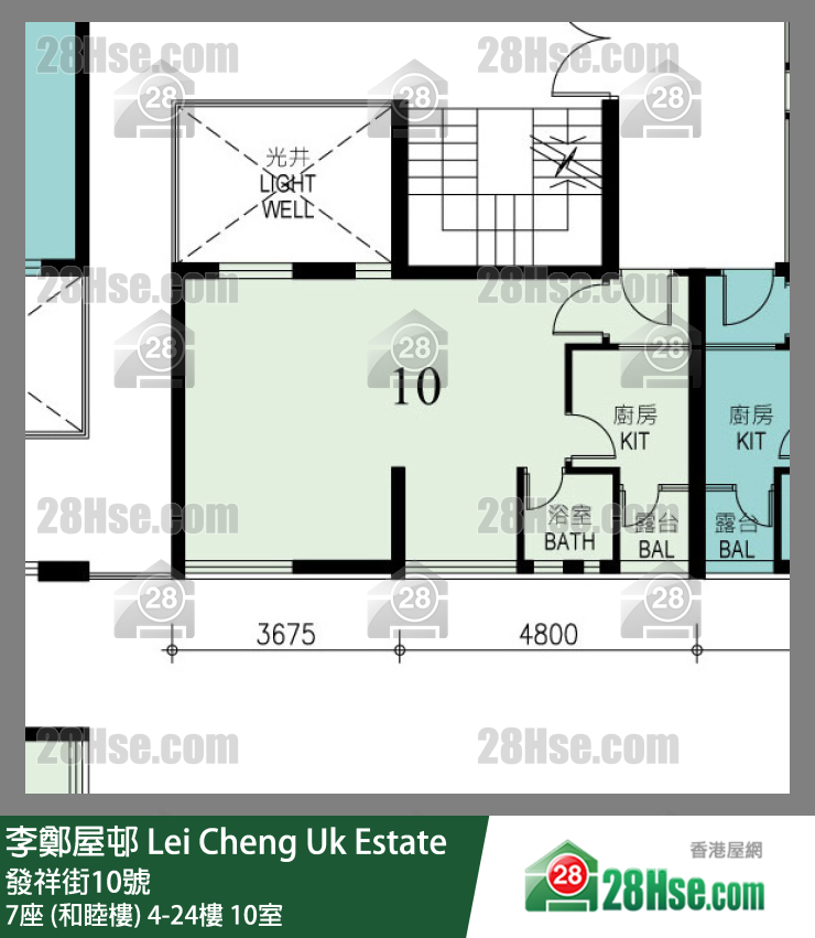 李鄭屋邨 7座 (和睦樓)4樓 10室 平面圖