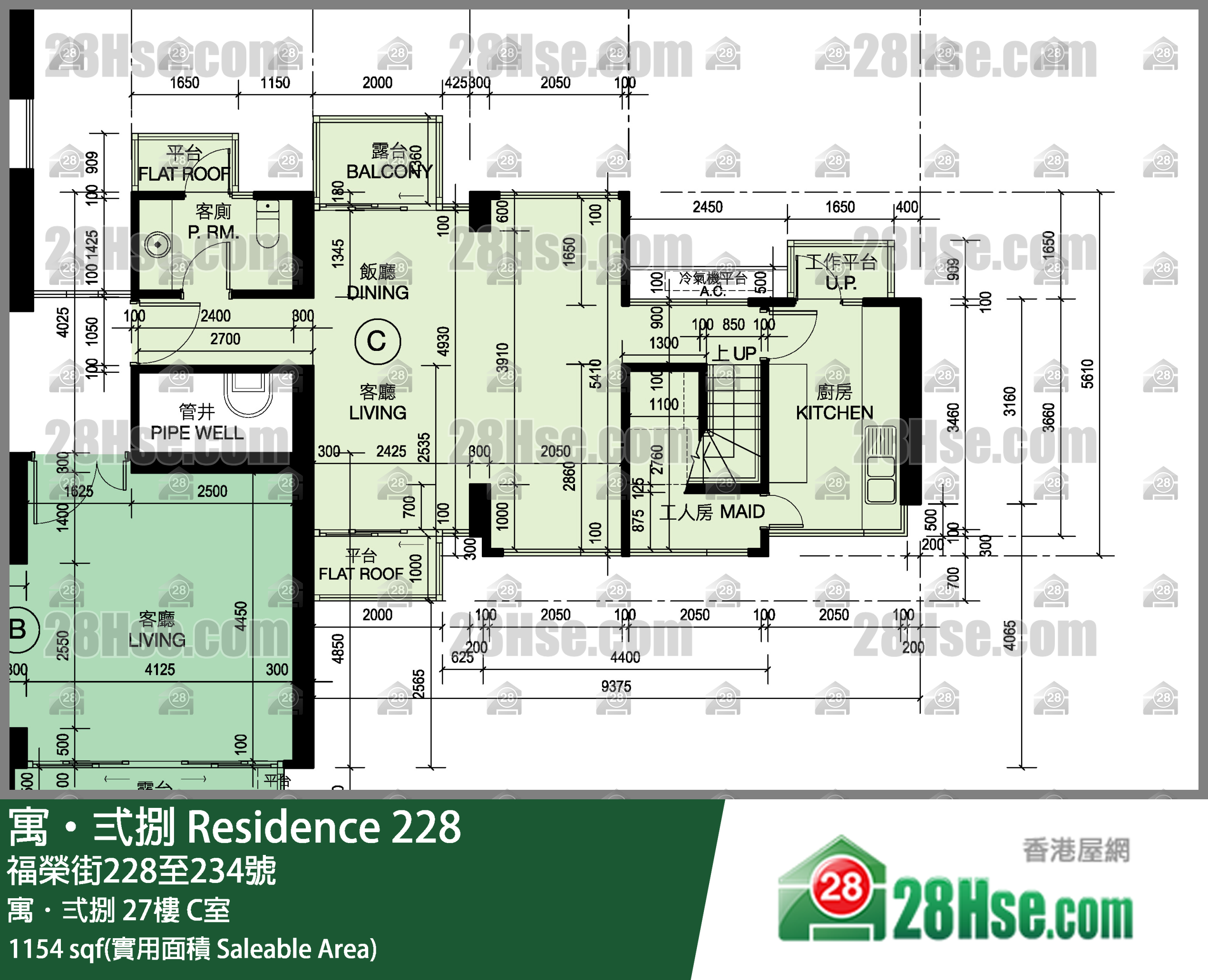 寓弍捌 寓．弍捌27楼 C室 平面图