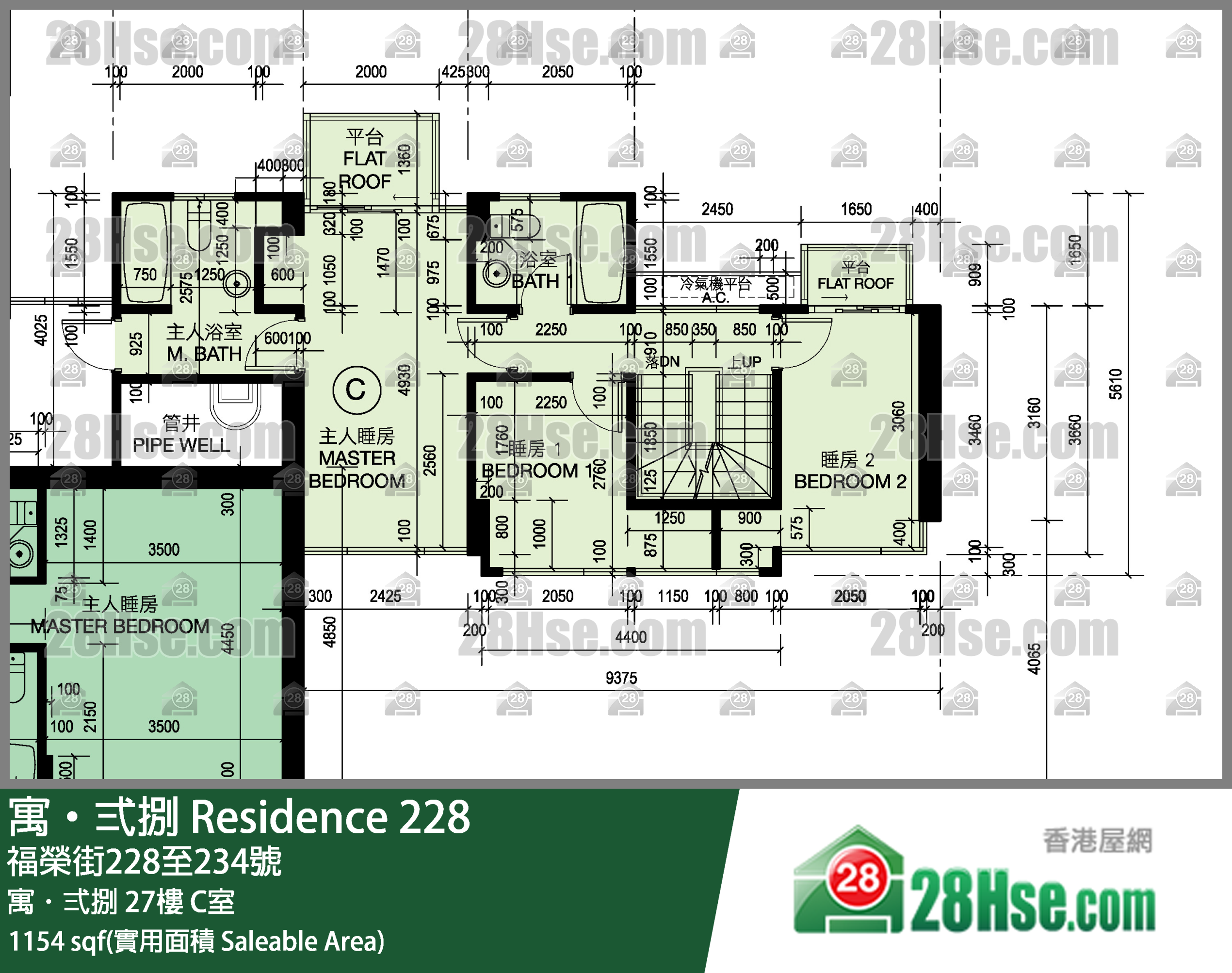 寓弍捌 寓．弍捌27楼 C室 平面图
