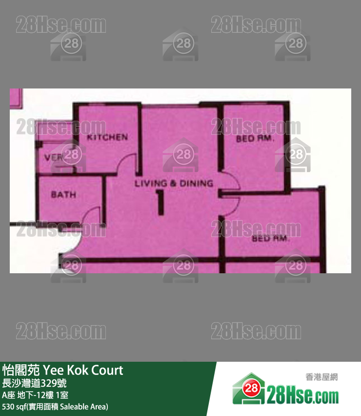 怡閣苑 A座10樓 1室 平面圖