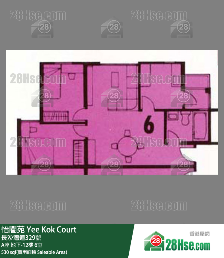 怡閣苑 A座4樓 6室 平面圖
