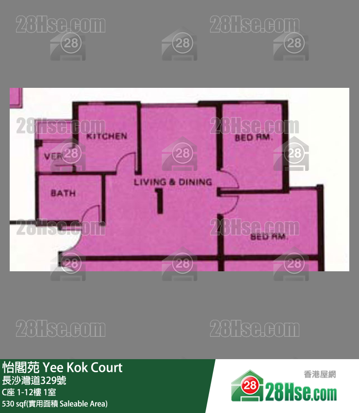 怡閣苑 C座5樓 1室 平面圖