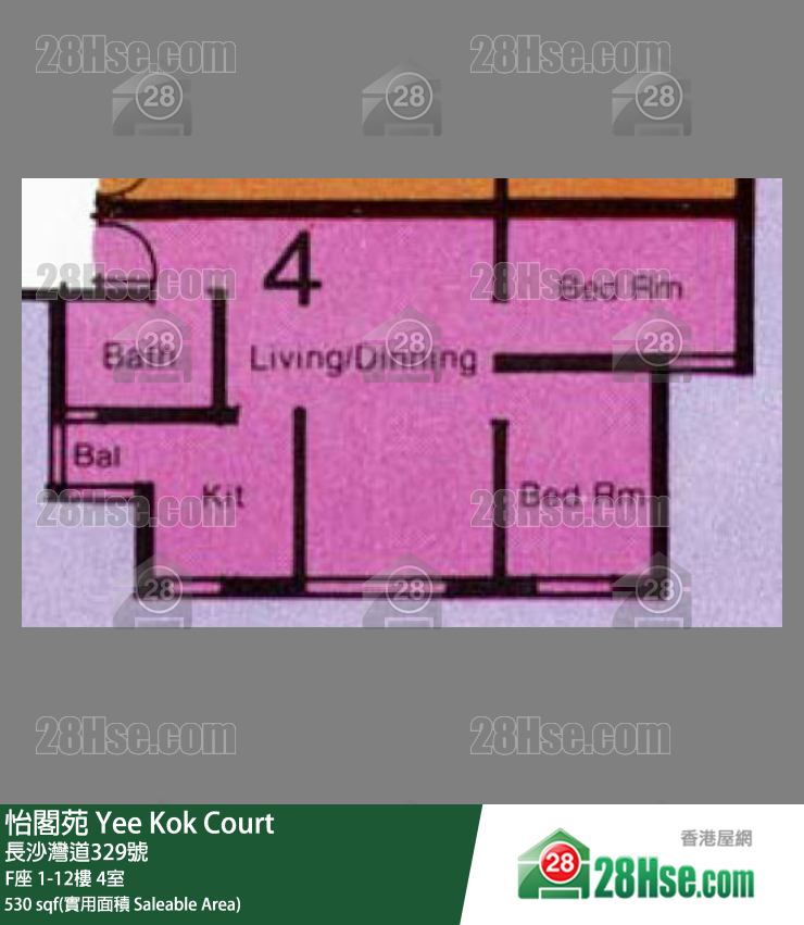 怡閣苑 F座 3樓 4室 平面圖