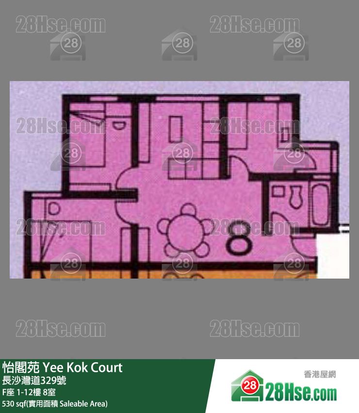 怡閣苑 F座7樓 8室 平面圖