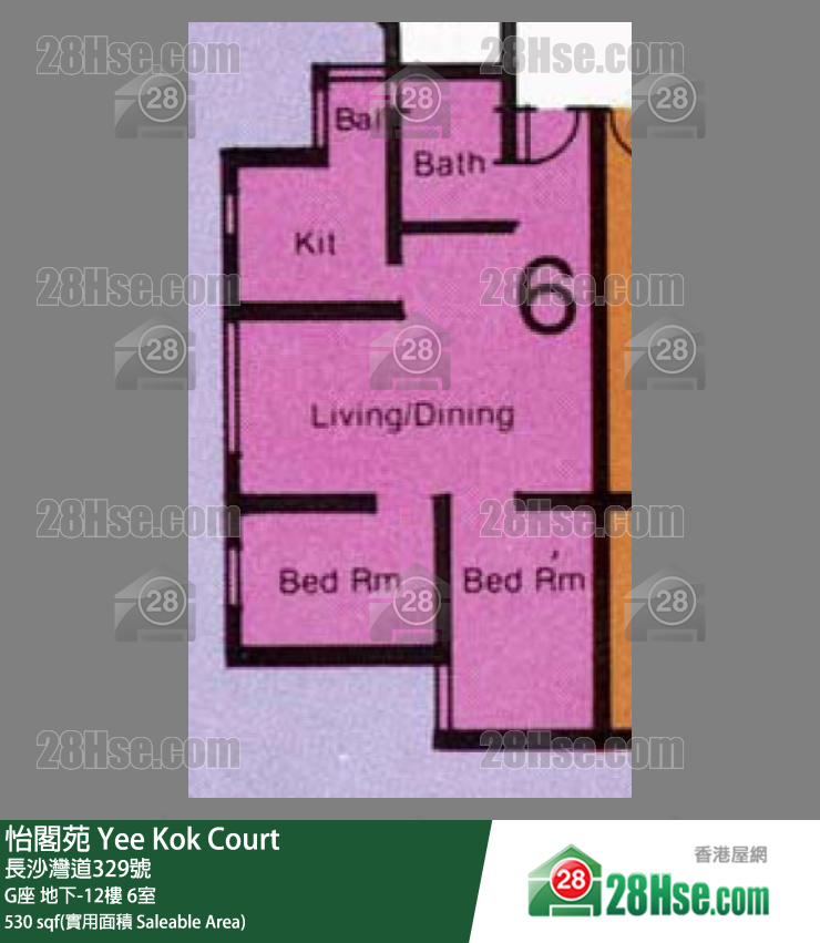 怡閣苑 G座4樓 6室 平面圖
