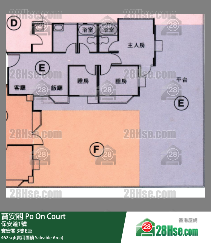 寶安閣 寶安閣3樓 E室 平面圖