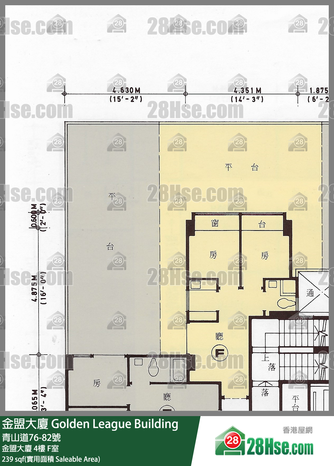 金盟大厦 金盟大厦4楼 F室 平面图