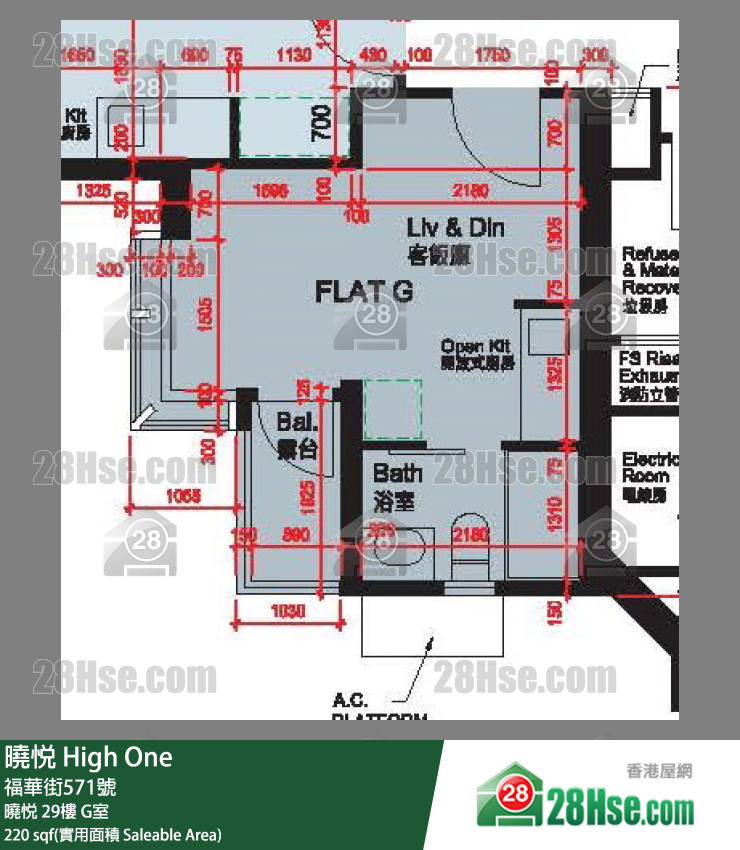 曉悅 曉悅29樓 G室 平面圖