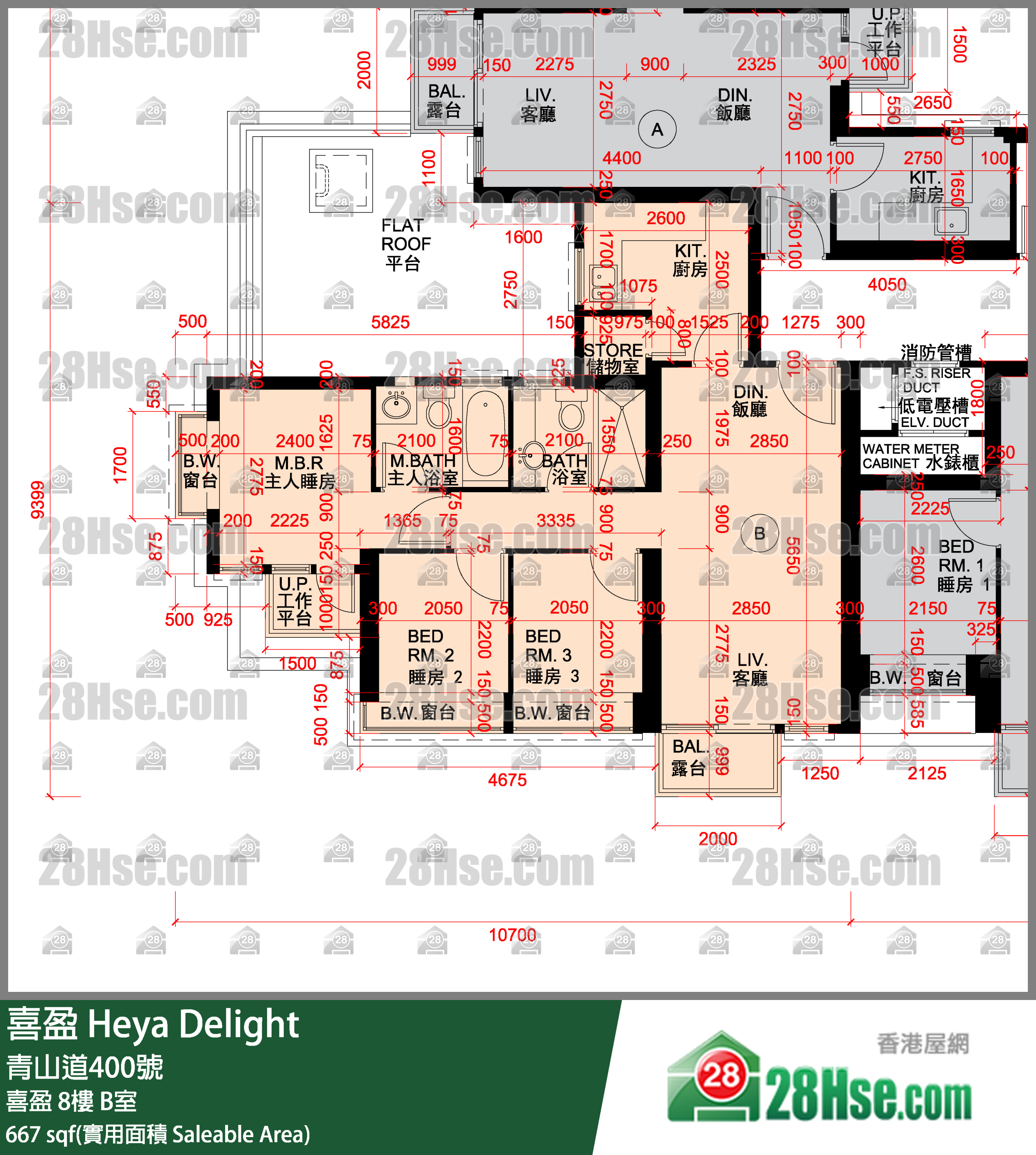 喜盈 喜盈8樓 B室 平面圖