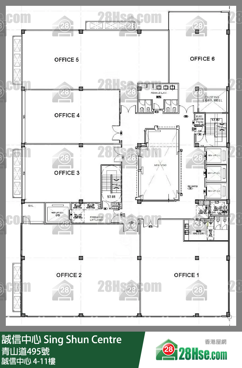 Sing Shun Centre 4/f-11/f FloorPlan