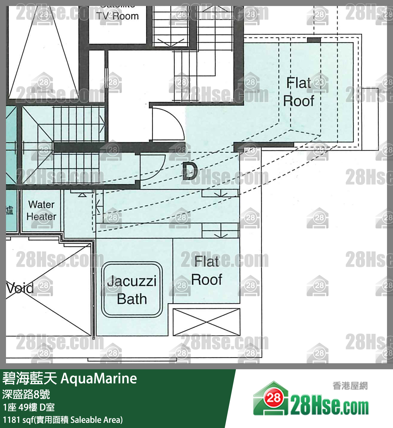 碧海藍天 1座49樓 D室 平面圖