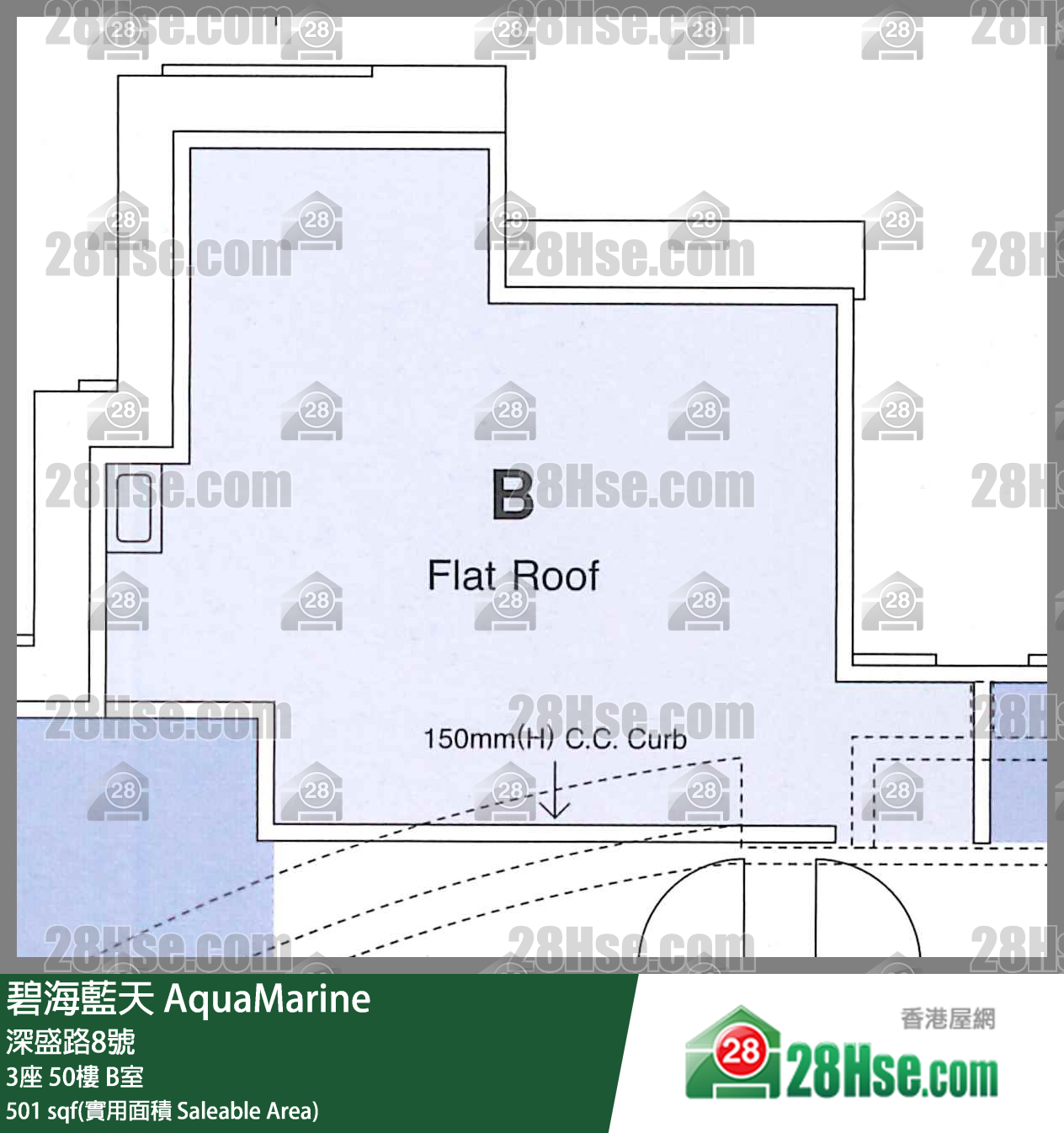 碧海蓝天 3座 50楼 B室 平面图