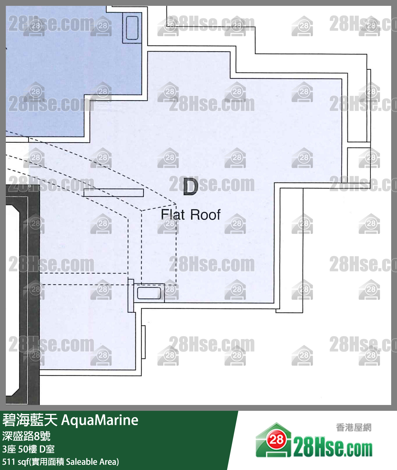 碧海藍天 3座50樓 D室 平面圖