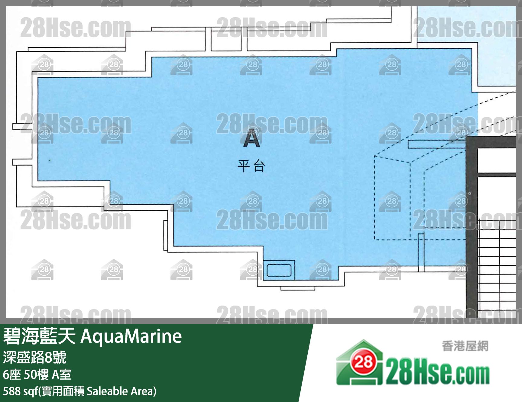 碧海蓝天 6座 50楼 A室 平面图