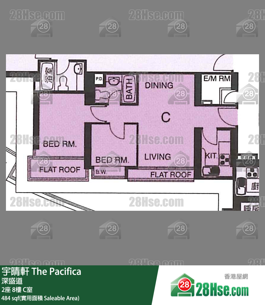 宇晴軒 2座 8樓 C室 平面圖