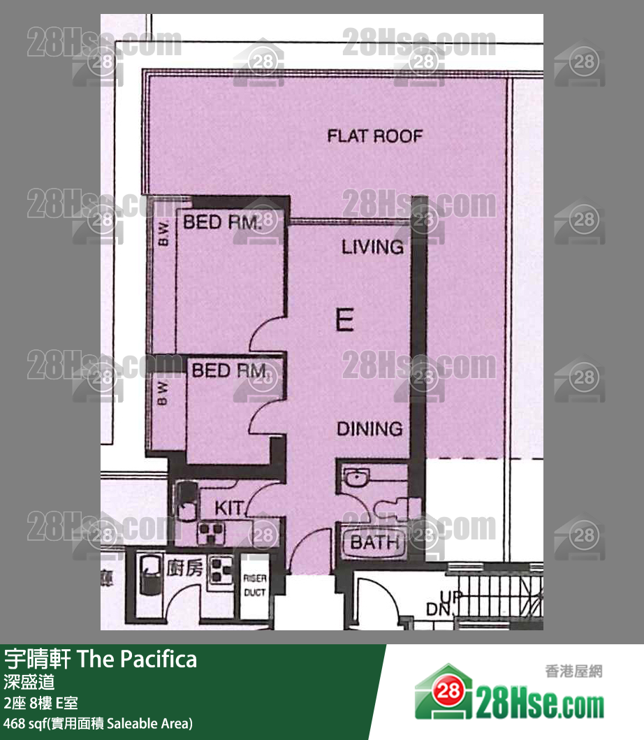 宇晴軒 2座8樓 E室 平面圖