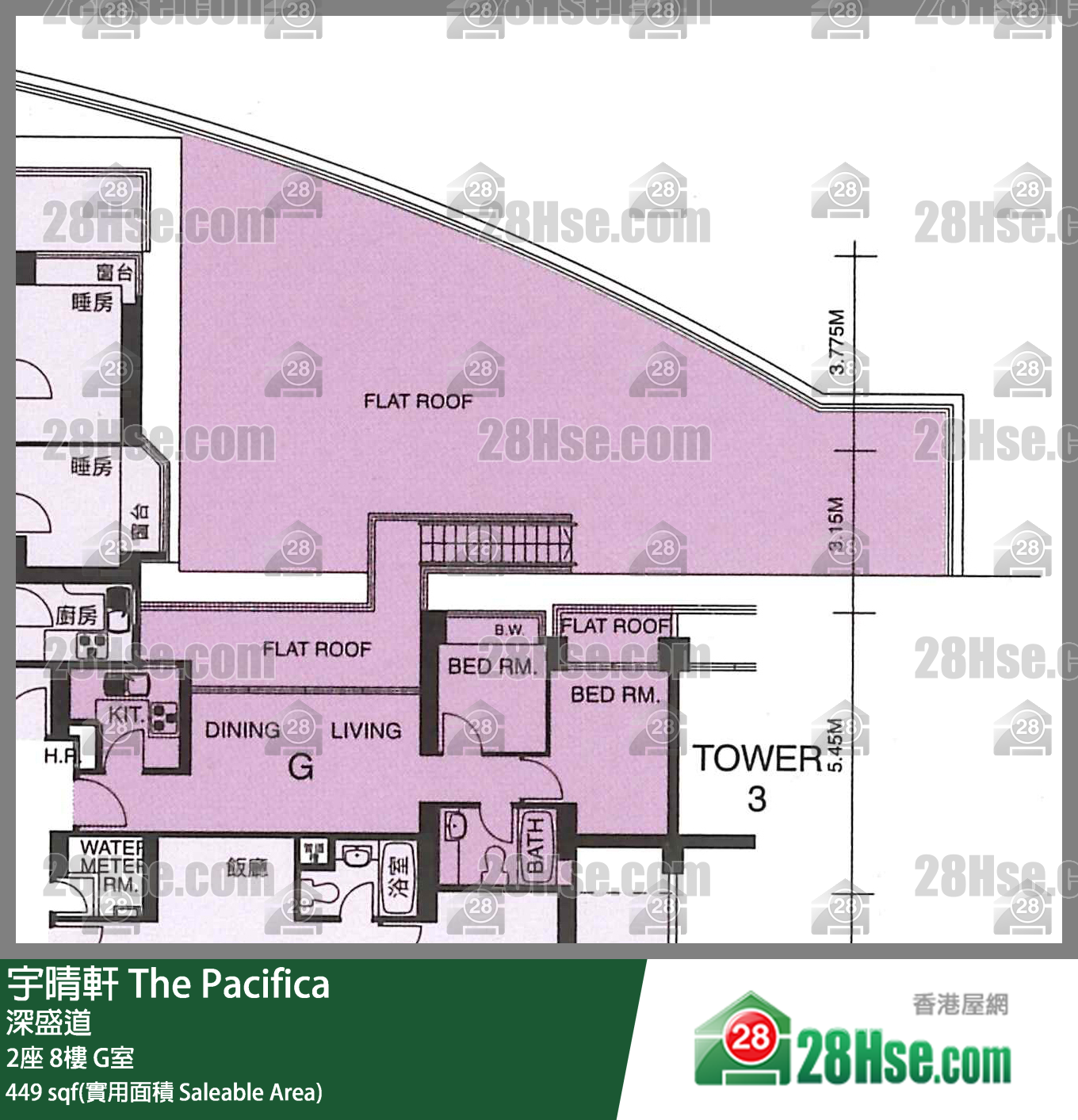 宇晴軒 2座8樓 G室 平面圖