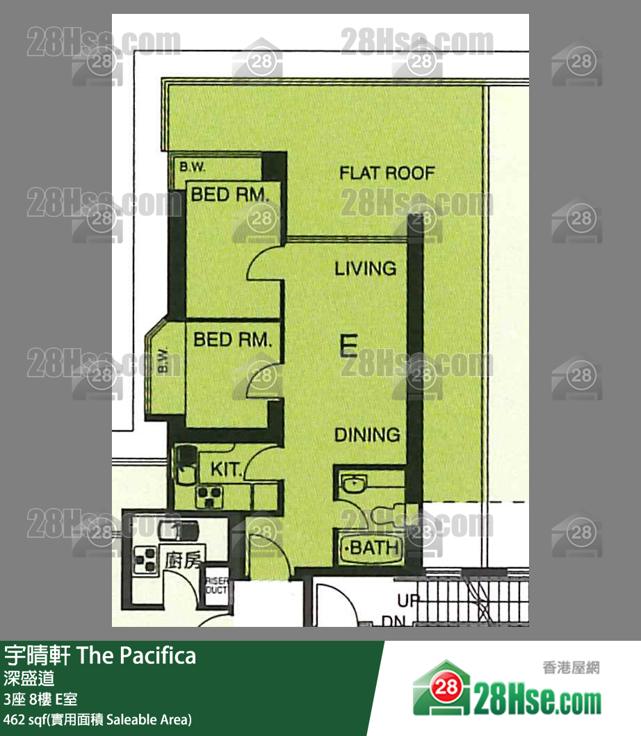 宇晴軒 3座 8樓 E室 平面圖