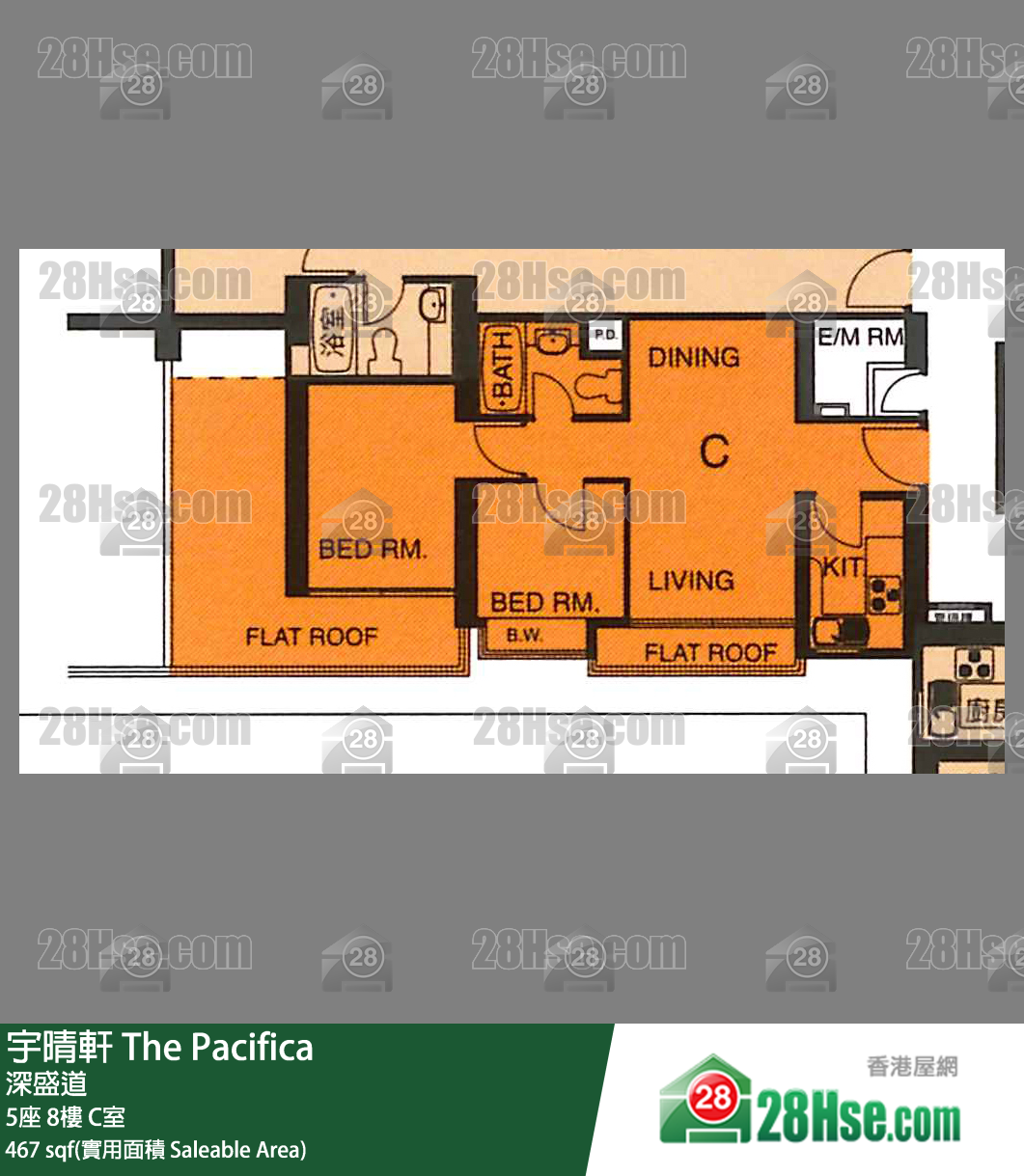 宇晴軒 5座 8樓 C室 平面圖