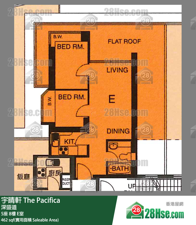 宇晴軒 5座 8樓 E室 平面圖