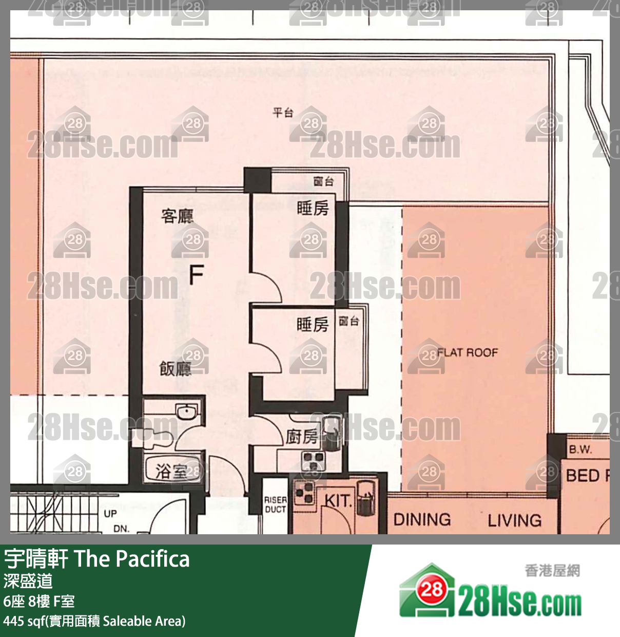 宇晴軒 6座8樓 F室 平面圖