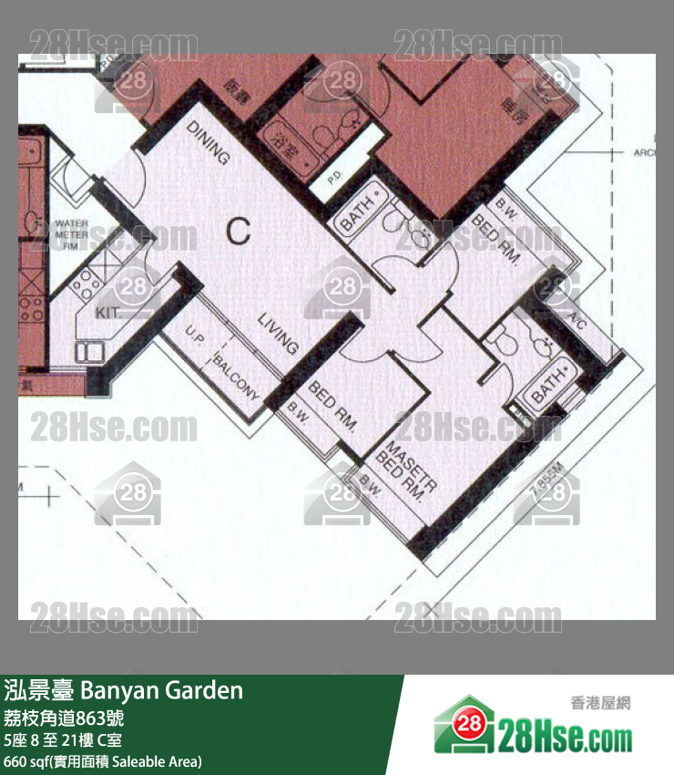 泓景台 5座9楼 C室 平面图