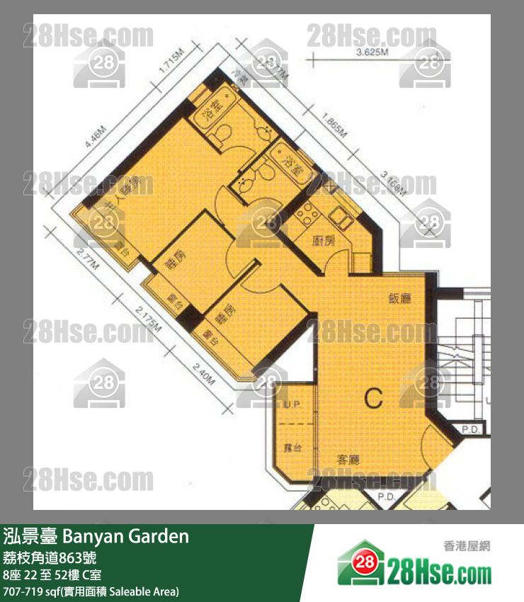 泓景台 8座31楼 C室 平面图