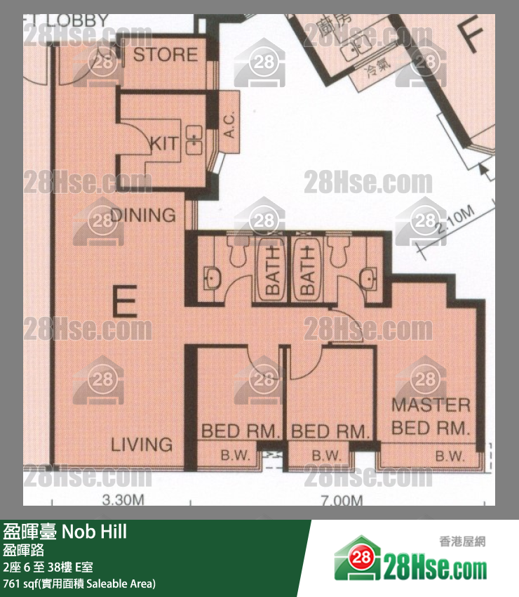 盈晖台 2座7楼 E室 平面图