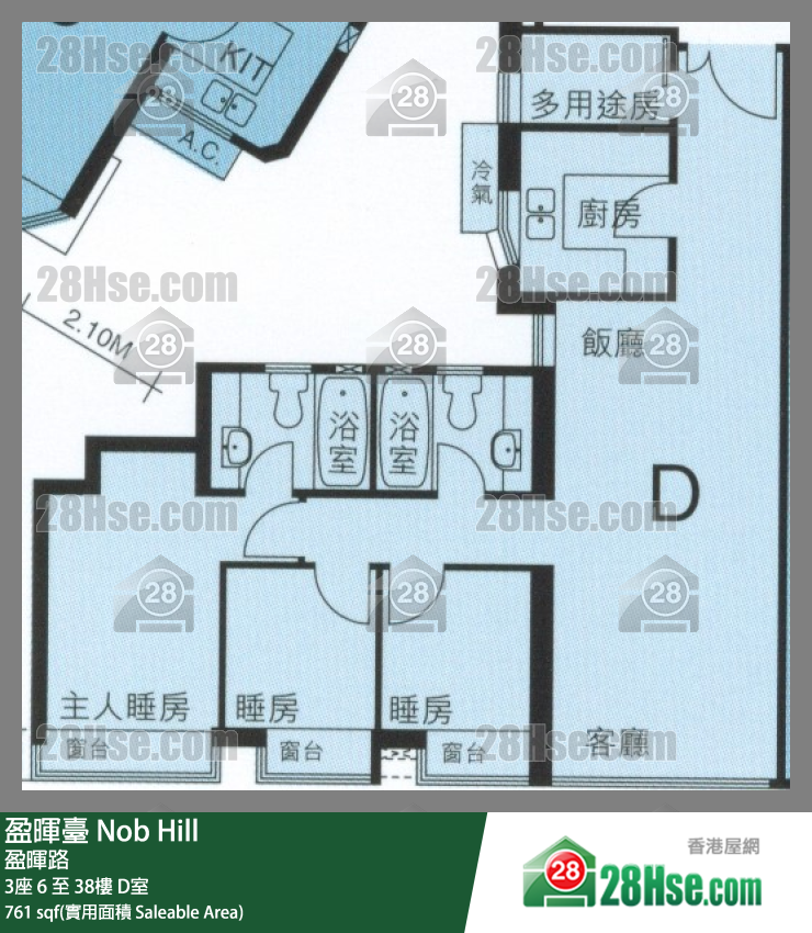 盈晖台 3座 27楼 D室 平面图