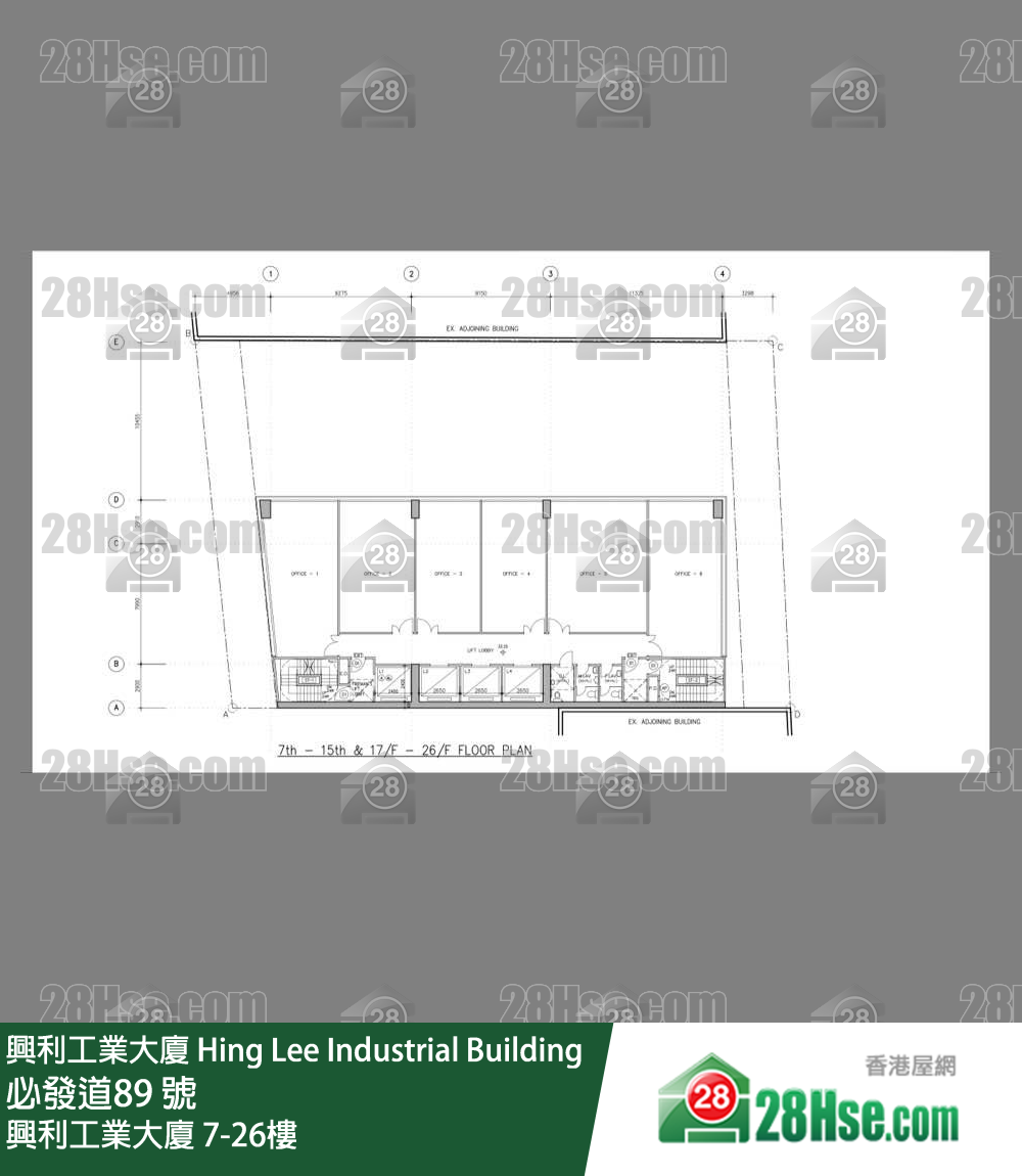 興利工業大廈 7-26樓 平面圖