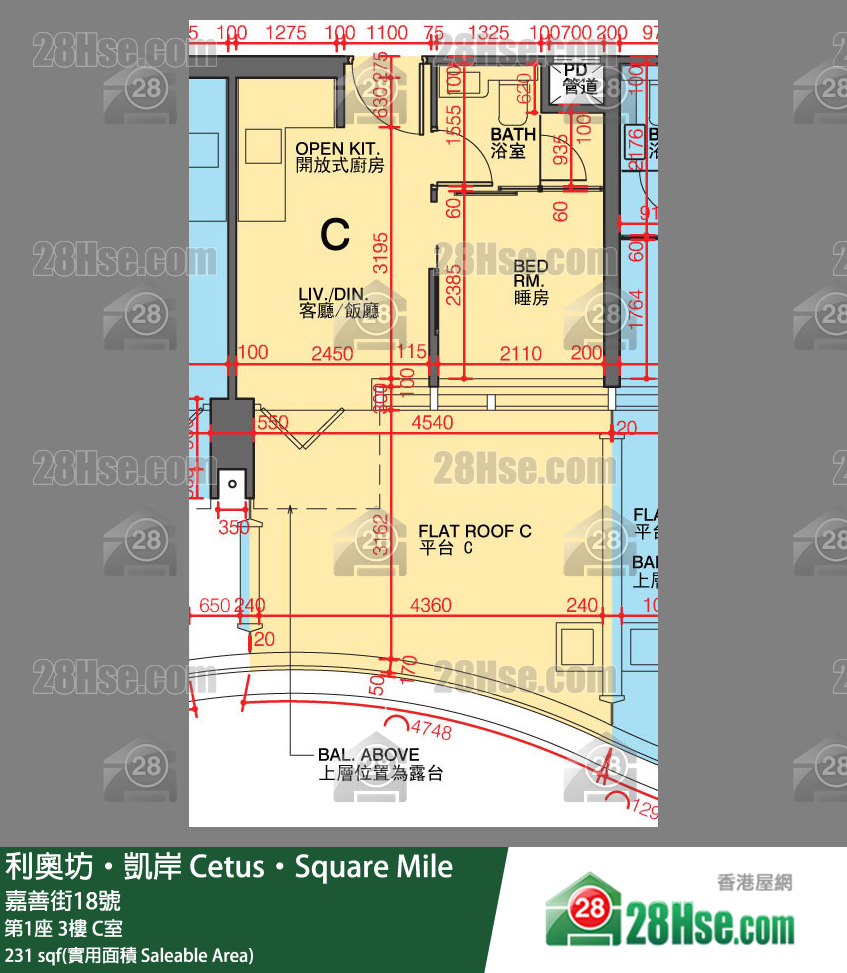 利奧坊凱岸 第1座 3樓 C室 平面圖