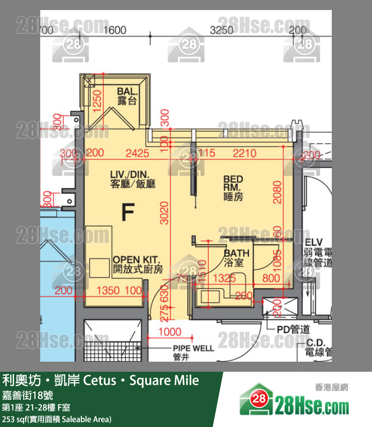 利奥坊凯岸 单位平面图(由 28Hse 提供) 利奥坊凯岸 单位平面图(由 28Hse 提供)
