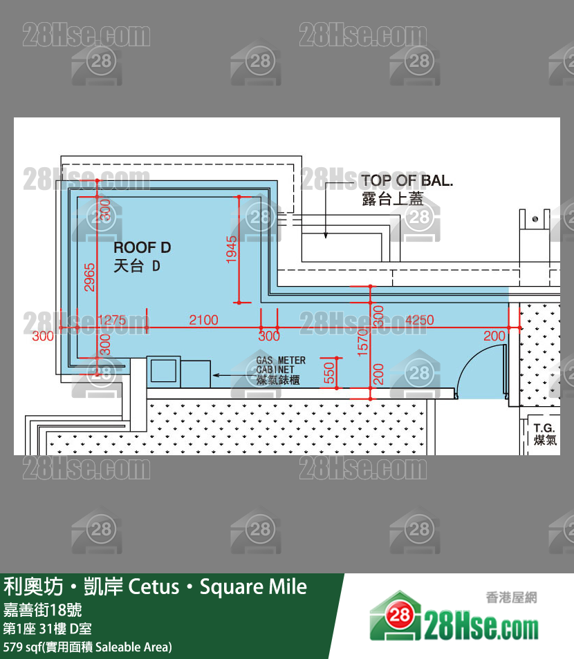 利奧坊凱岸 第1座 31樓 D室 平面圖