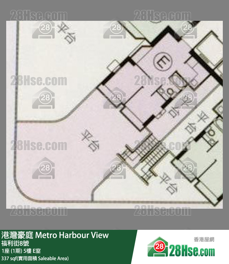 港灣豪庭 1座 (1期)5樓 E室 平面圖