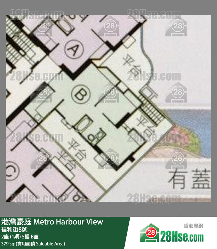 港灣豪庭 2座 (1期)5樓 B室 平面圖